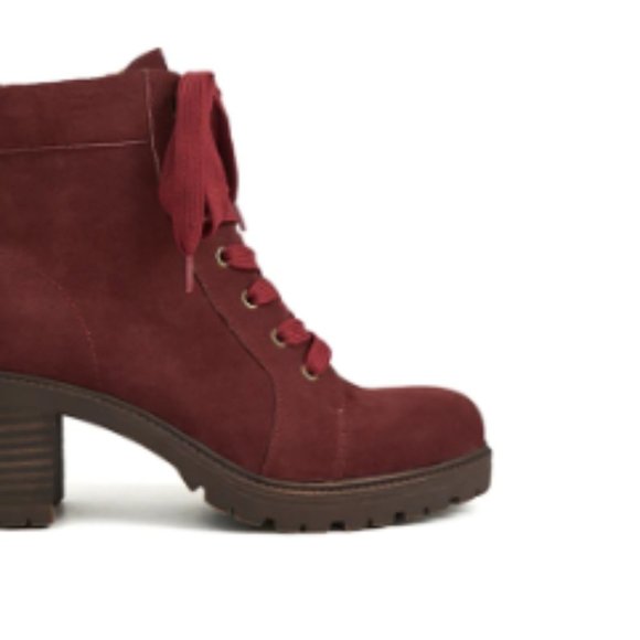 Bjorndal Sasha red suede leather combat boot, size 6 - Picture 1 of 5